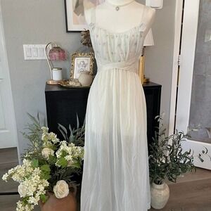 Vintage Rogers Sheer Embroidered Nylon Gown